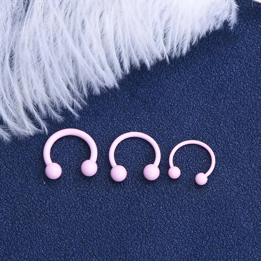 14-20G Macaron Lovely Pink Horseshoe Septum Ring