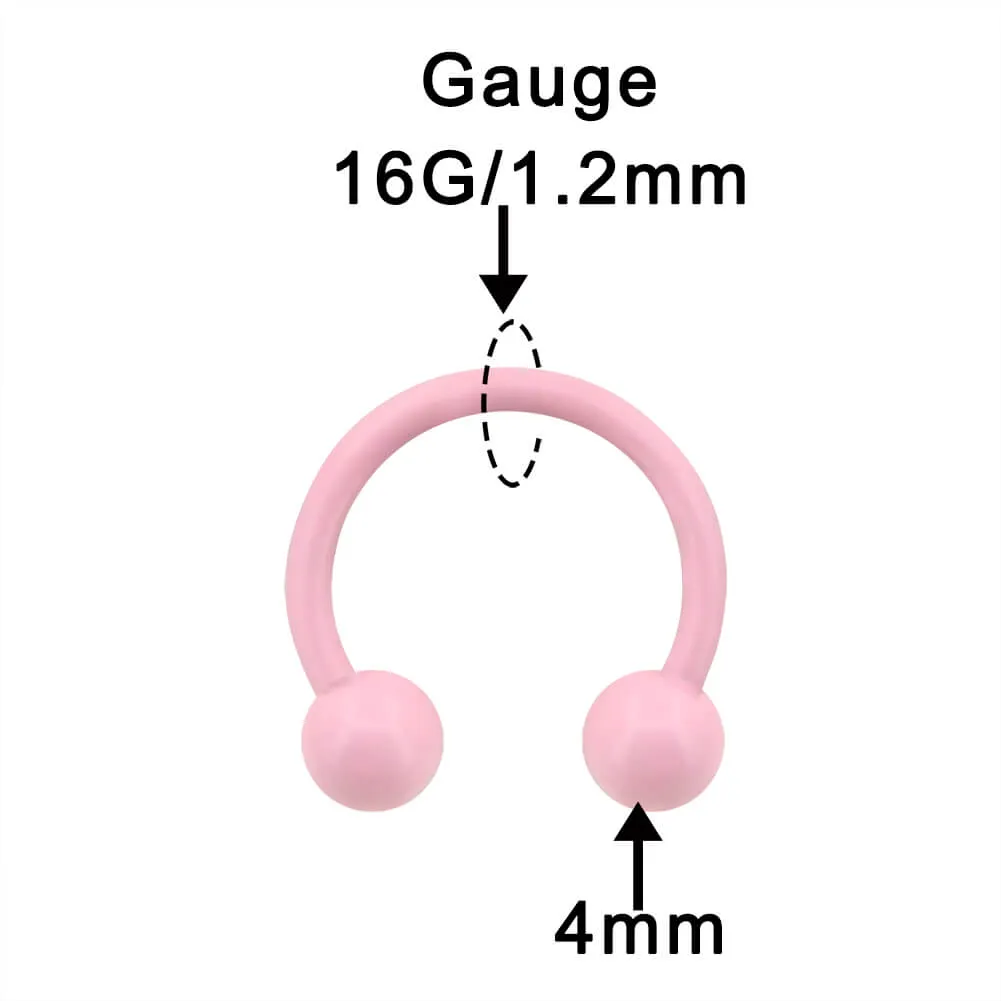 14-20G Macaron Lovely Pink Horseshoe Septum Ring