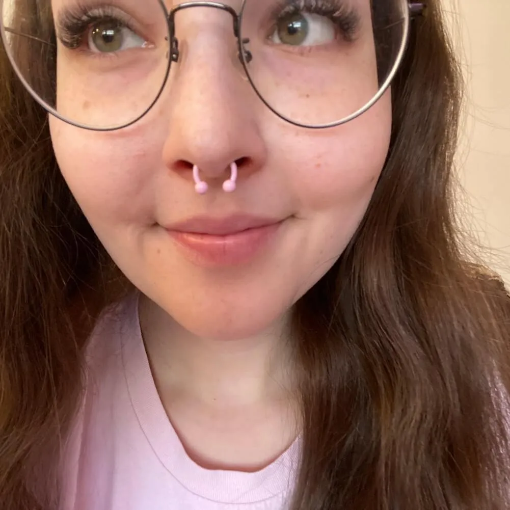 14-20G Macaron Lovely Pink Horseshoe Septum Ring