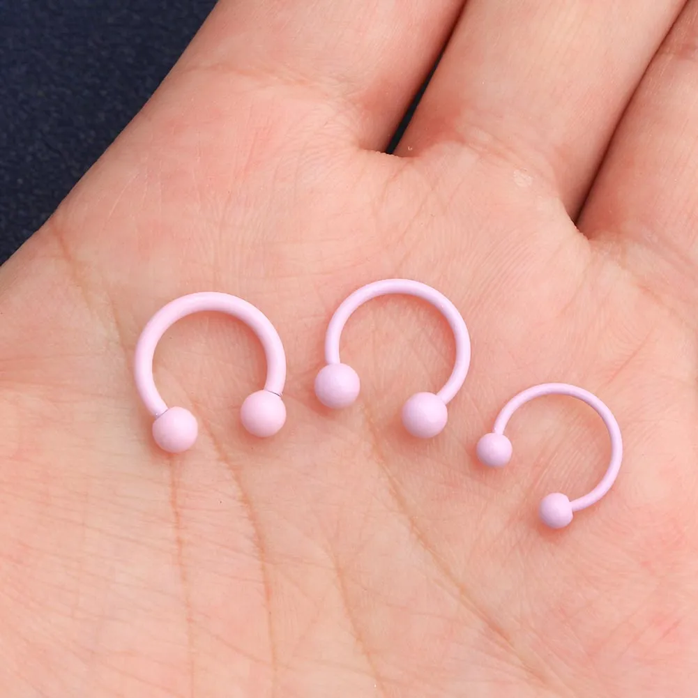 14-20G Macaron Lovely Pink Horseshoe Septum Ring