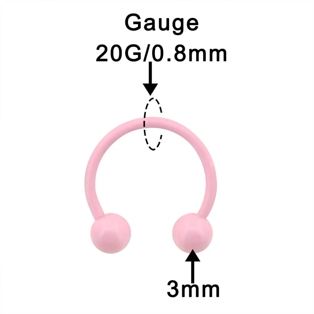 14-20G Macaron Lovely Pink Horseshoe Septum Ring