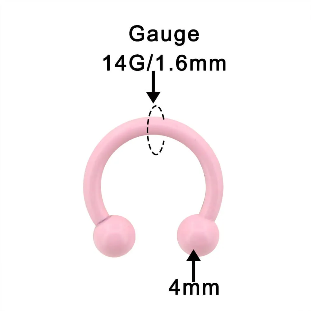 14-20G Macaron Lovely Pink Horseshoe Septum Ring