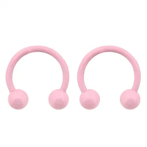 14-20G Macaron Lovely Pink Horseshoe Septum Ring