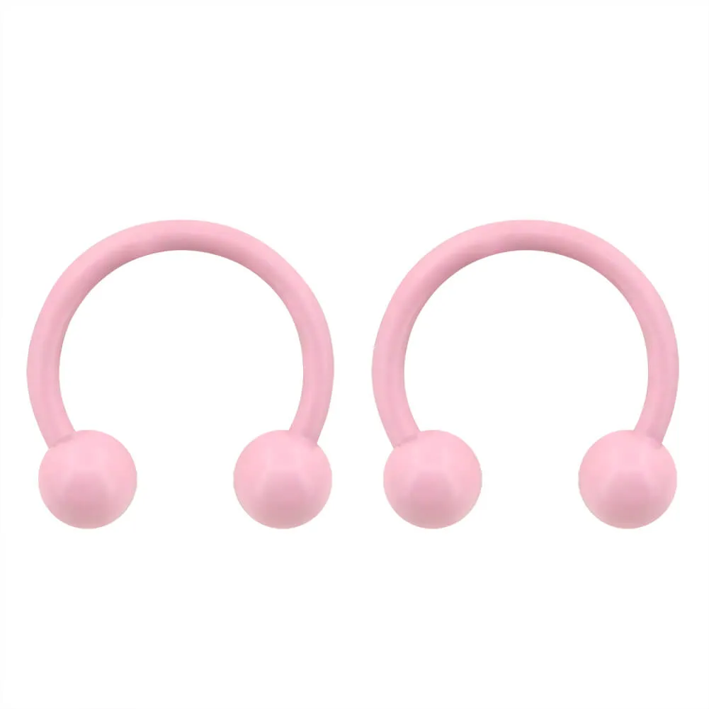 14-20G Macaron Lovely Pink Horseshoe Septum Ring