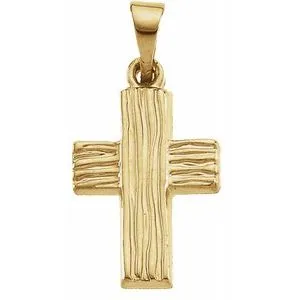 14K Yellow 13x10 mm The Rugged Cross® Pendant