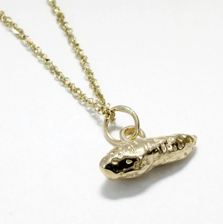 14kt Solid Gold Sweet Potato Pendant Charm Necklace for her
