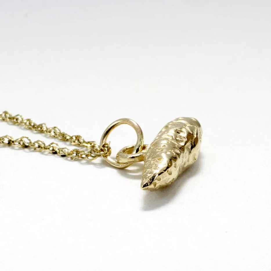 14kt Solid Gold Sweet Potato Pendant Charm Necklace for her