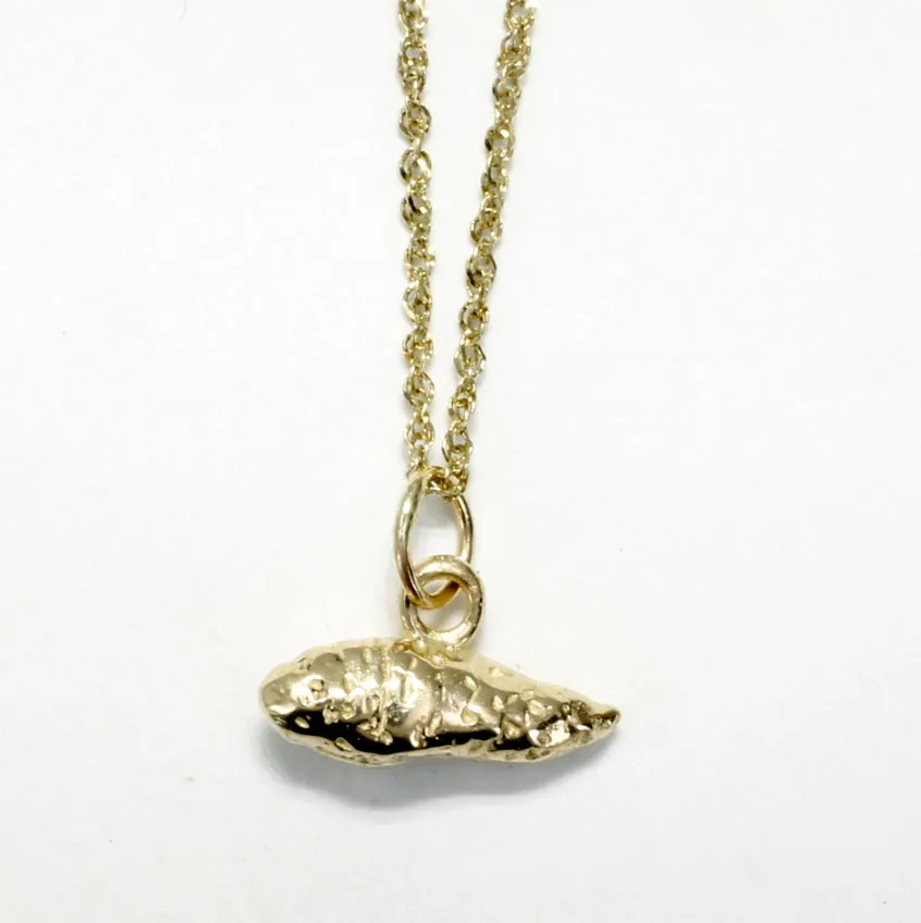 14kt Solid Gold Sweet Potato Pendant Charm Necklace for her