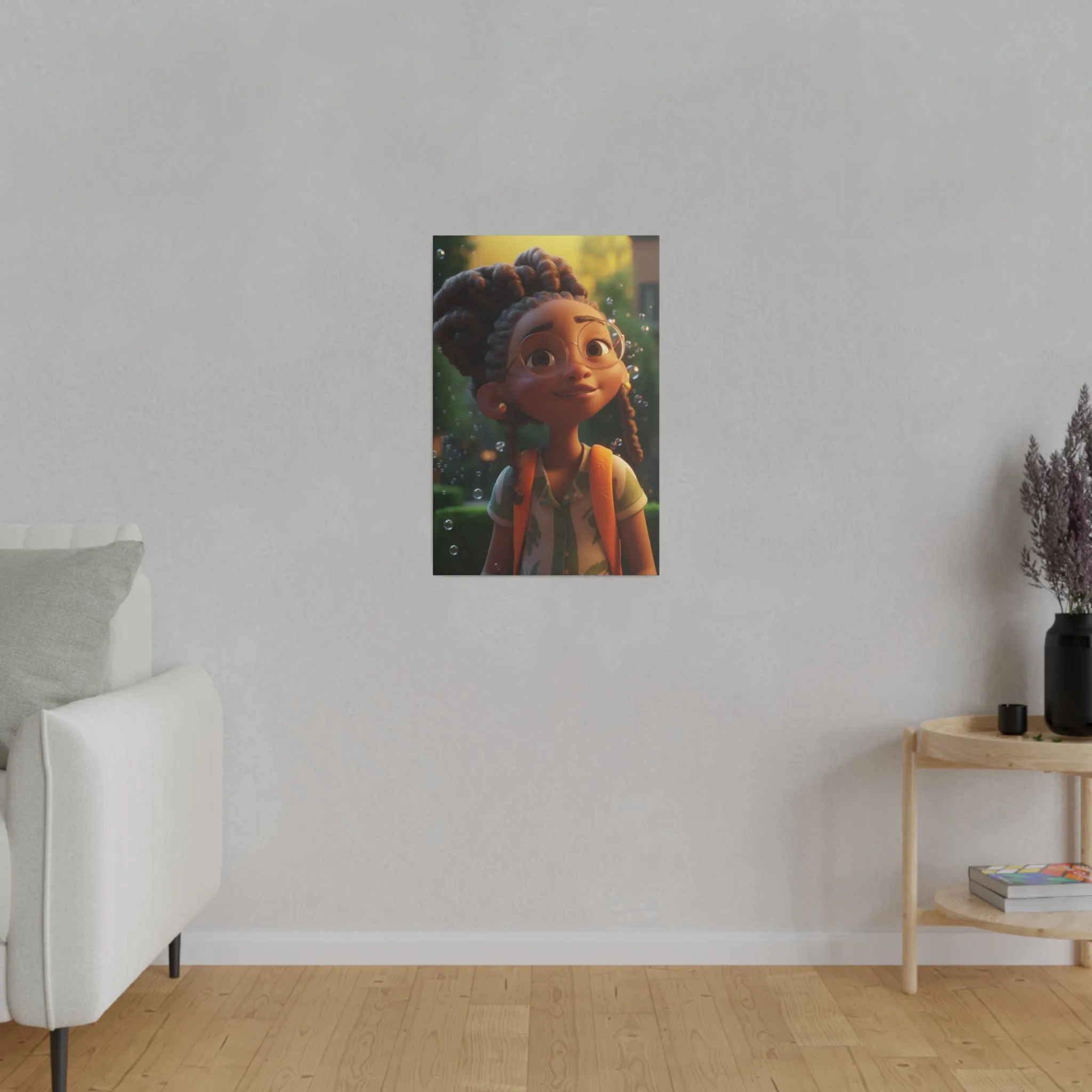 2 Bubble Shower Black Girl Magic Matte Canvas, Stretched, 1.25