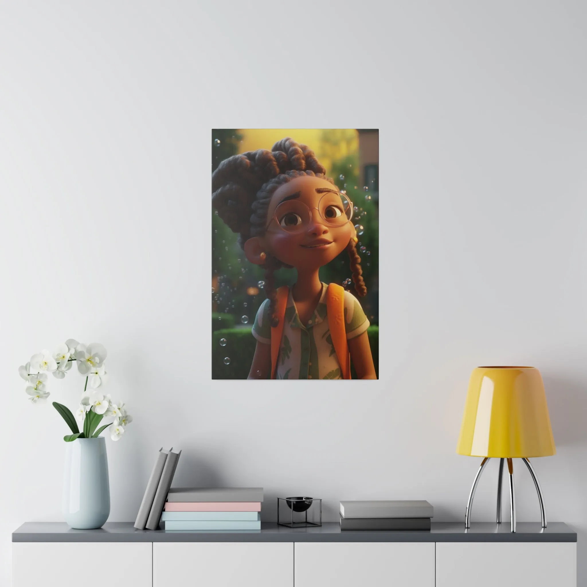 2 Bubble Shower Black Girl Magic Matte Canvas, Stretched, 1.25