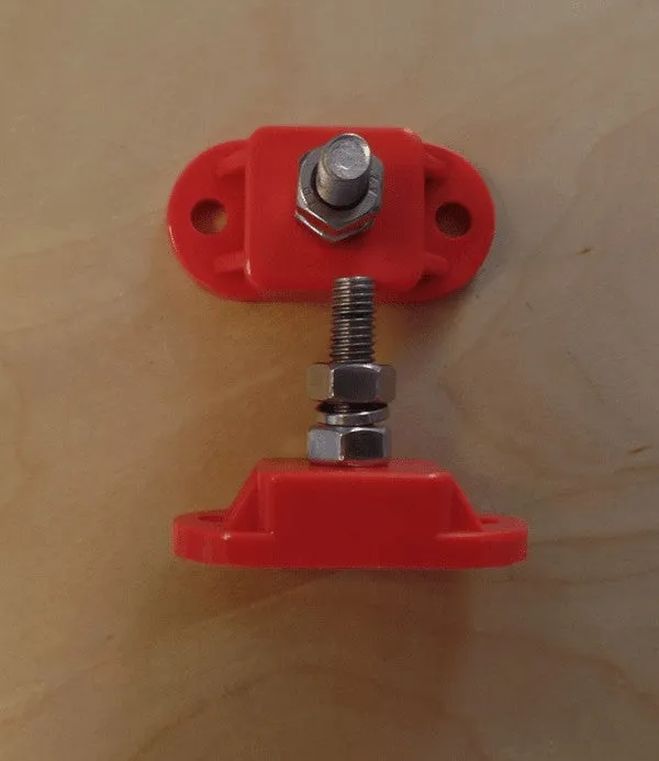 2 x Single Post Cable Connection Distribution Posts Red