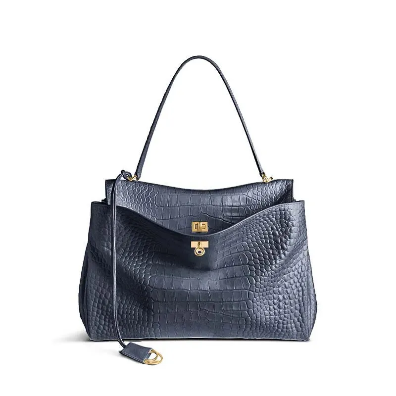 2024 Luxury Brand Rodeo Woman Bags Autumn Winter Genuine Leather Women Totes Fashion Gold Buckle Women Shoulder HandBags
