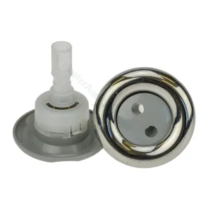 90mm Pentair Luxury Cyclone Spa Jet - Stainless - Dual Pulse - Scallops