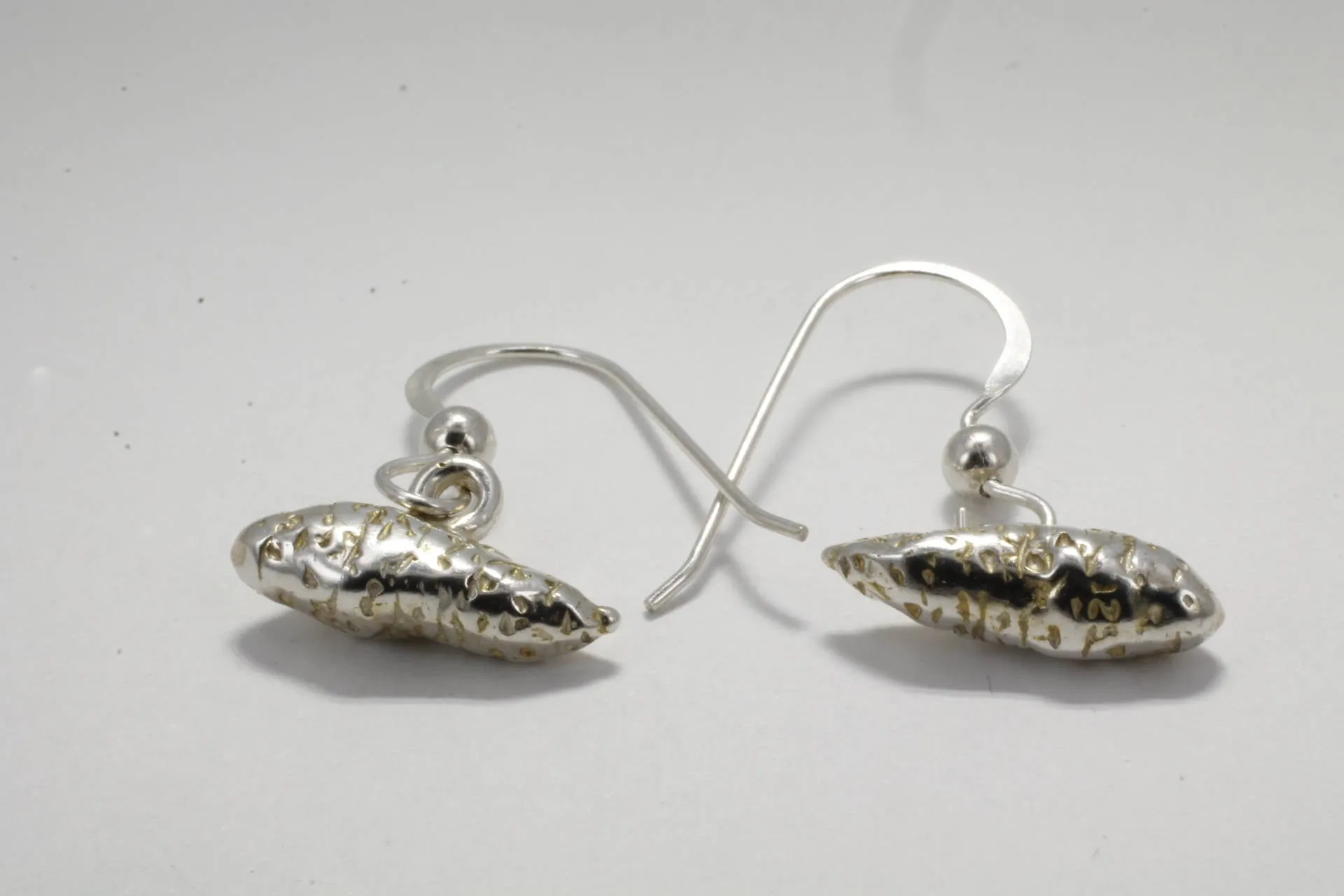 925 Sterling Silver Sweet Potato Dangle Earrings