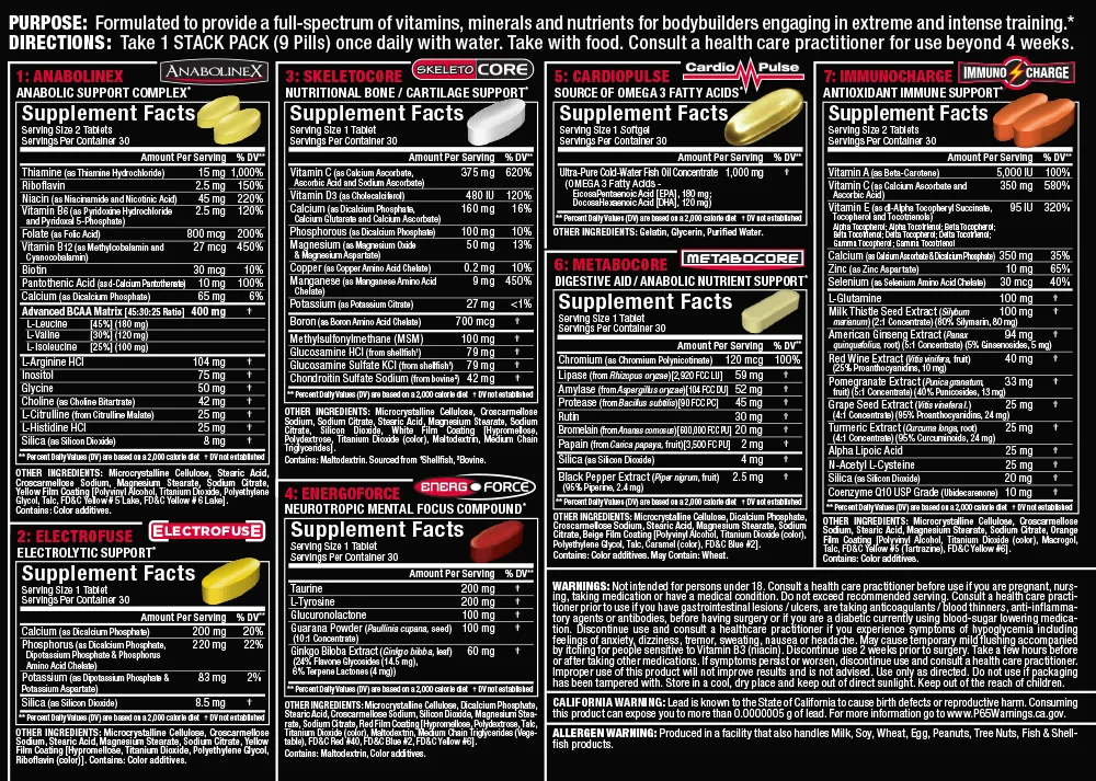 AllMax VitaStack 30 Multi-Vitamin Nutrient Stack Packs, 270 Caps and Tabs