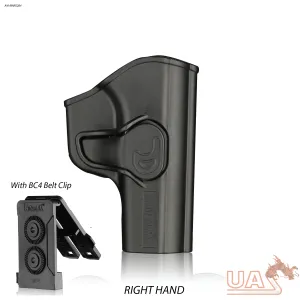 Amomax Holster Makarov PM Norinco 59 K59 ICS PM2  with MOLLE & Belt Clip - RIGHT HAND - Black
