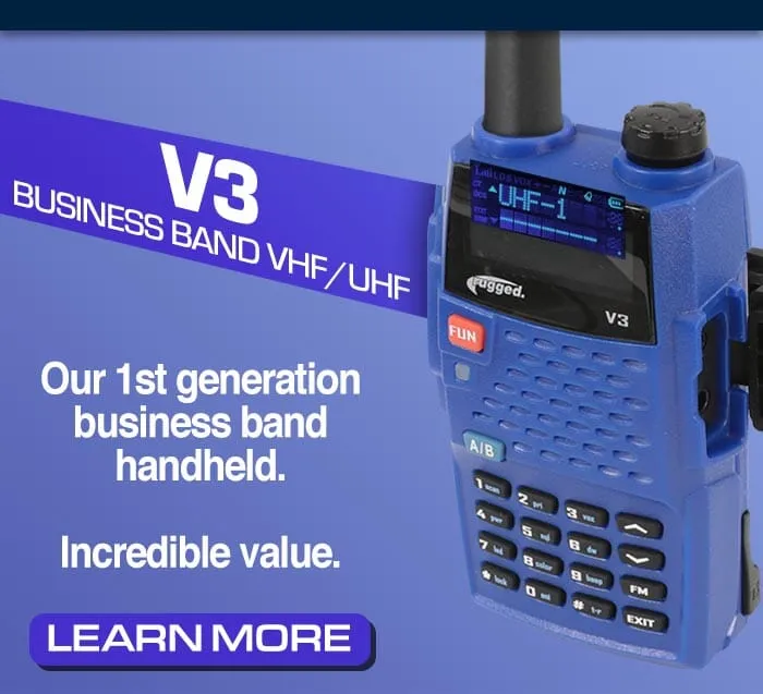 ANALOG ONLY - Rugged V3 - Business Band Two Way Handheld Radio