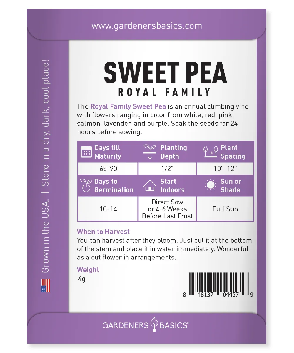 Annual Sweet Pea Royal Family Mix Seeds