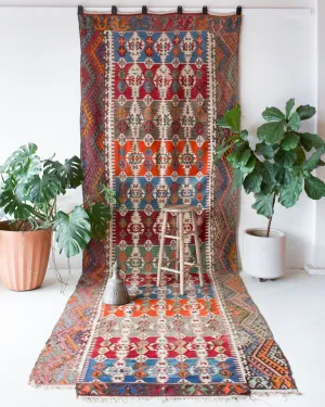 Antique Konya Hotamis Kilim Rug 5'5"x17'