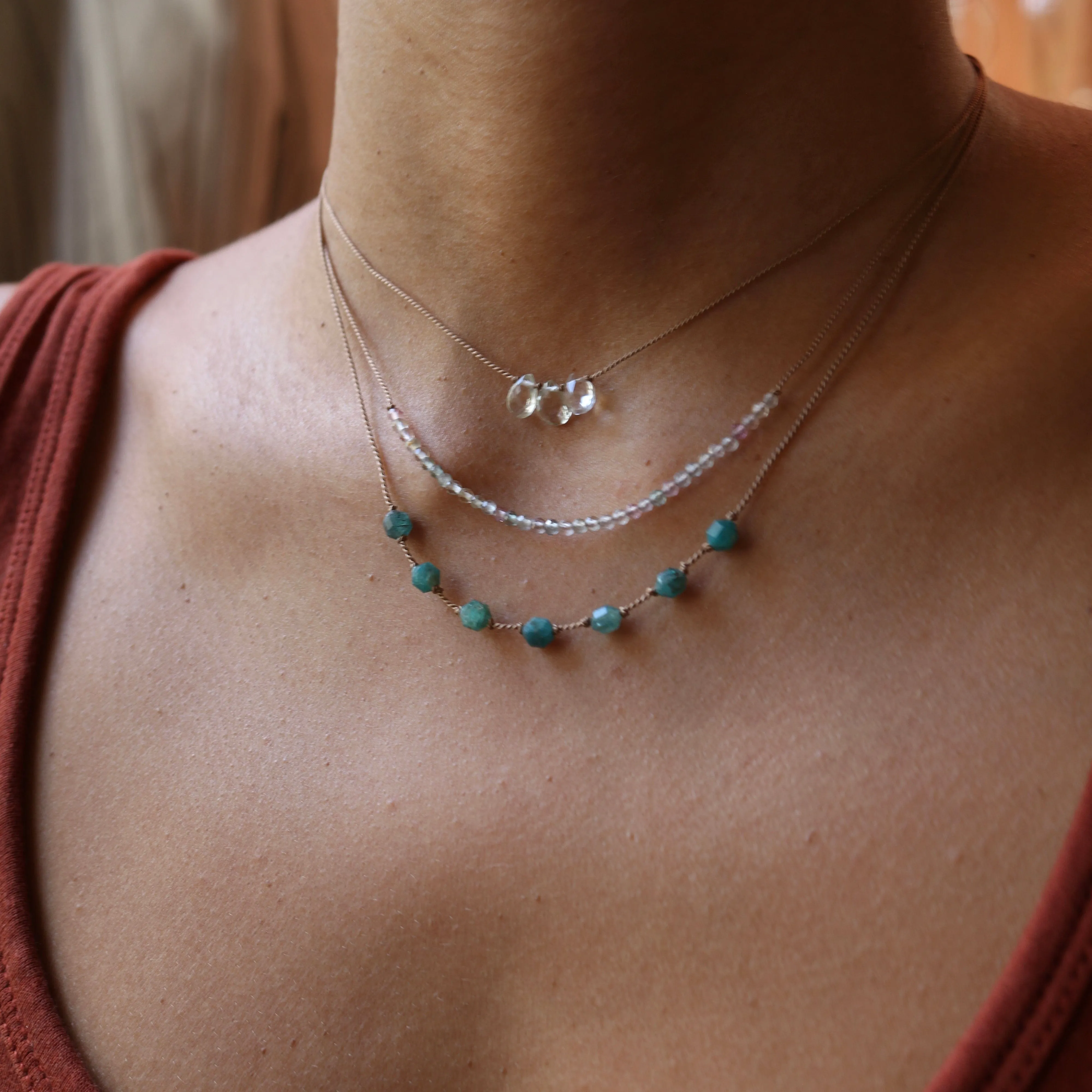 APATITE ENERGY PRISMS NECKLACE