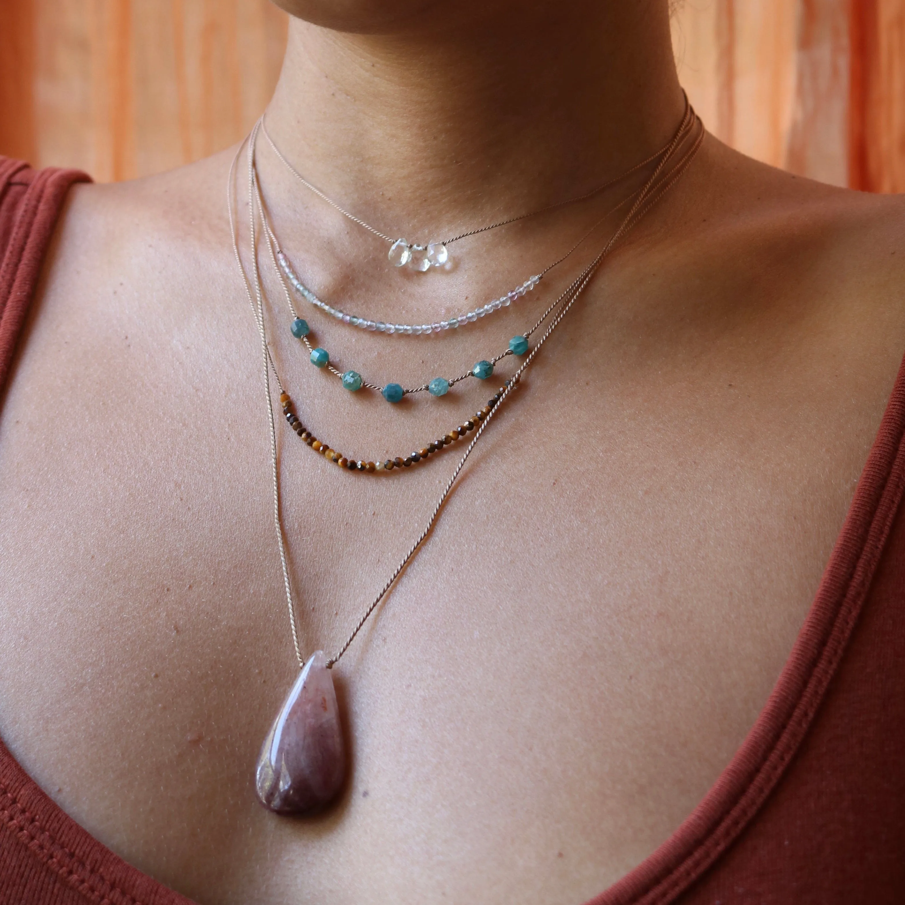 APATITE ENERGY PRISMS NECKLACE