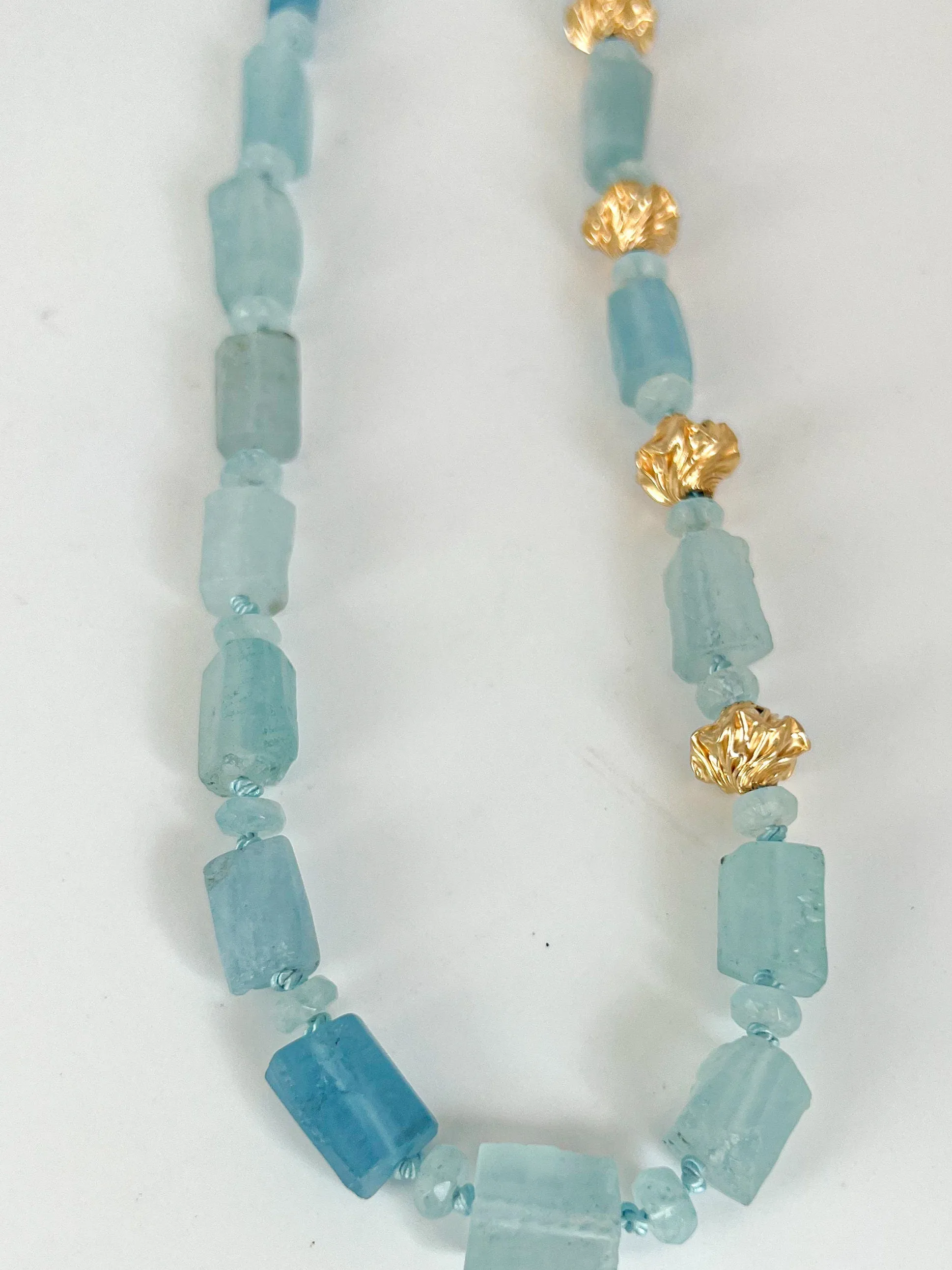 Aquamarine Nuggets Short Necklace