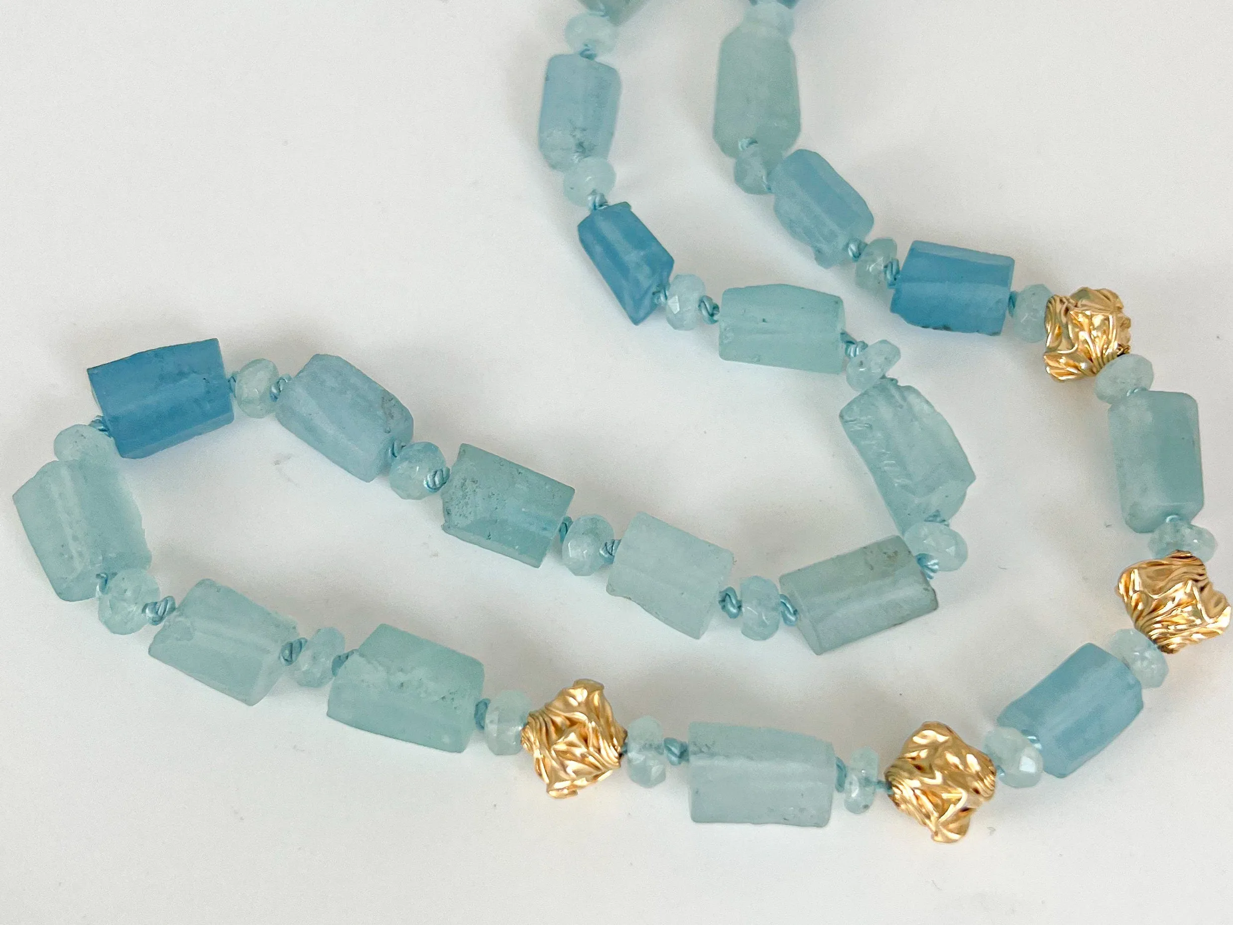 Aquamarine Nuggets Short Necklace