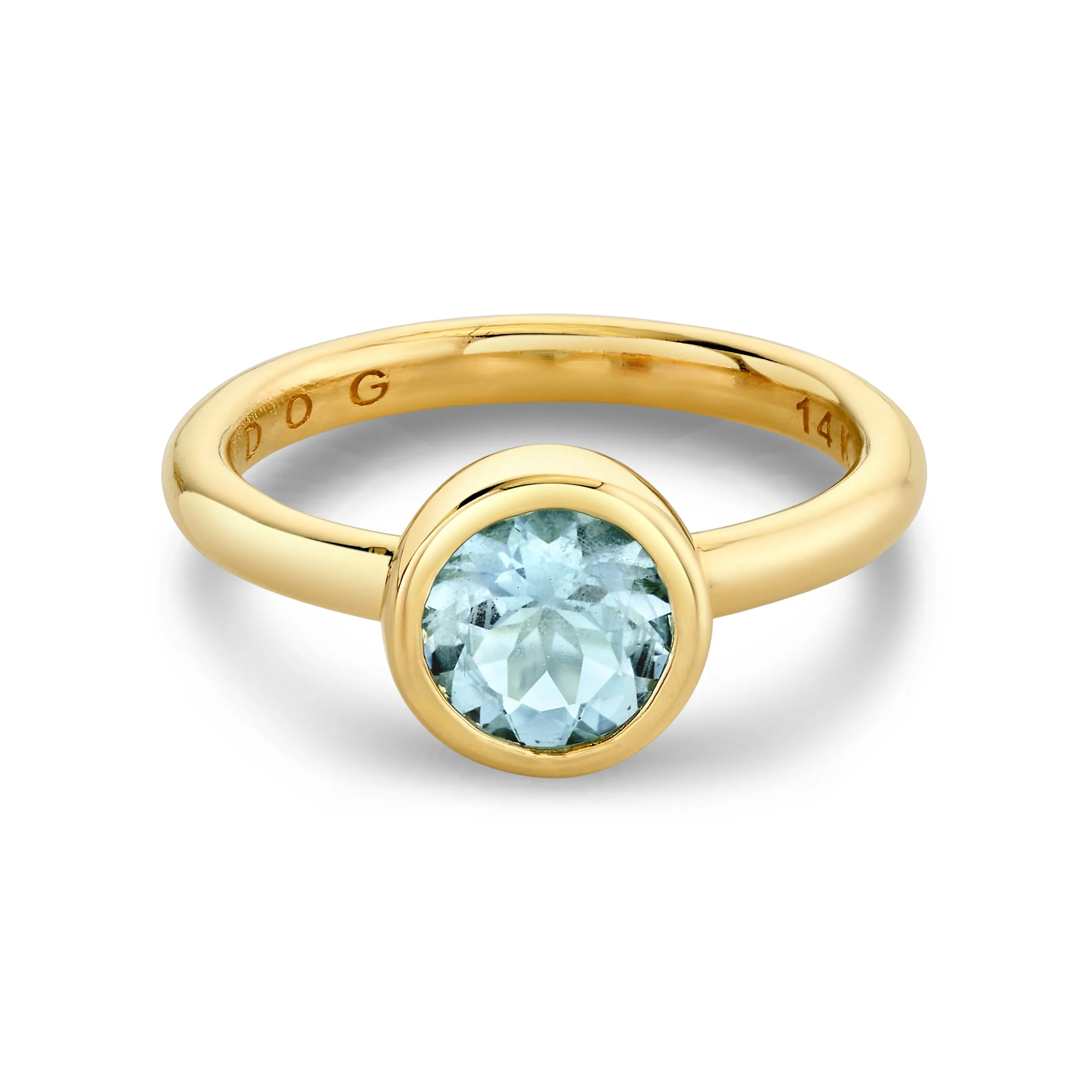 Aquamarine Round Solitaire ring