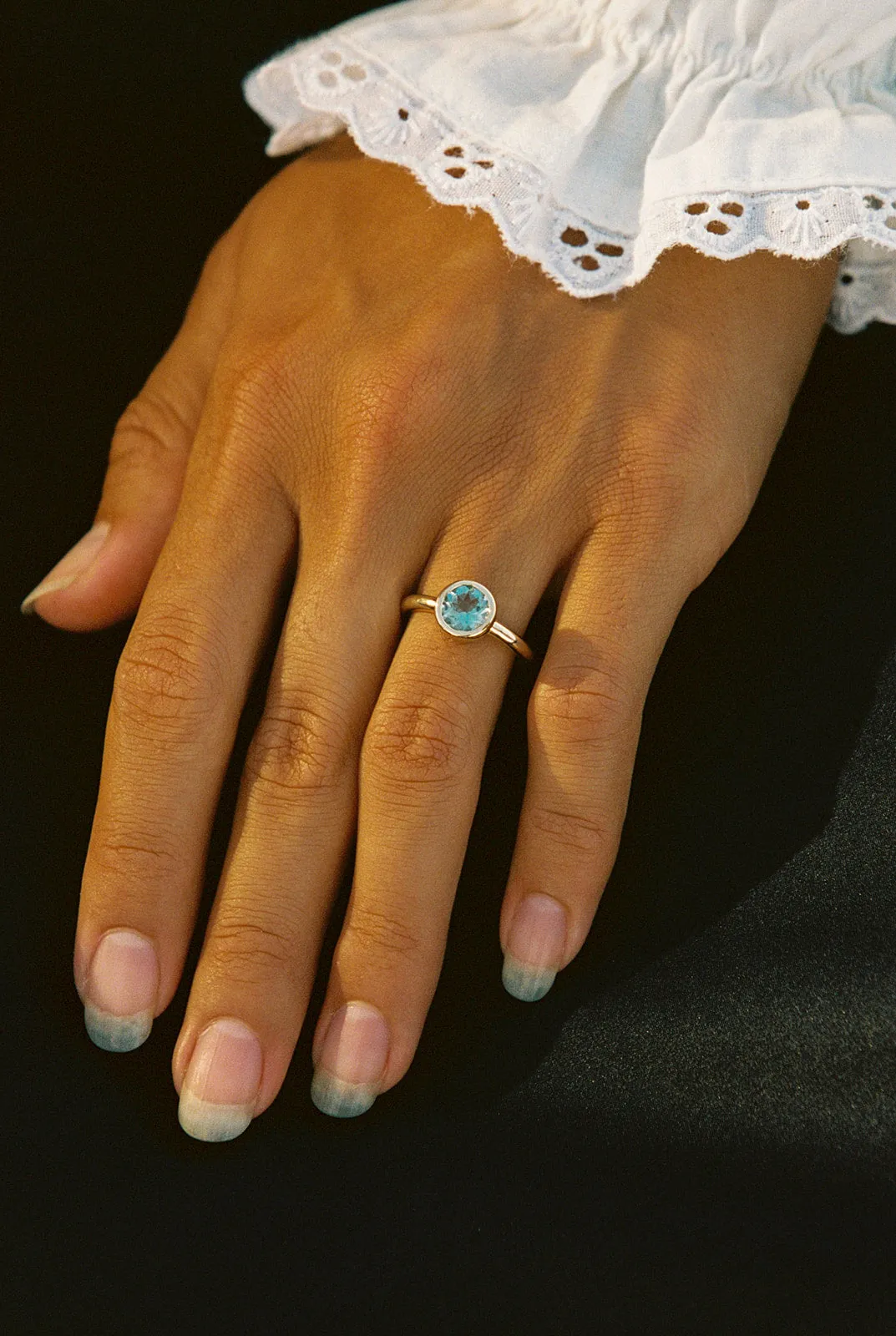 Aquamarine Round Solitaire ring