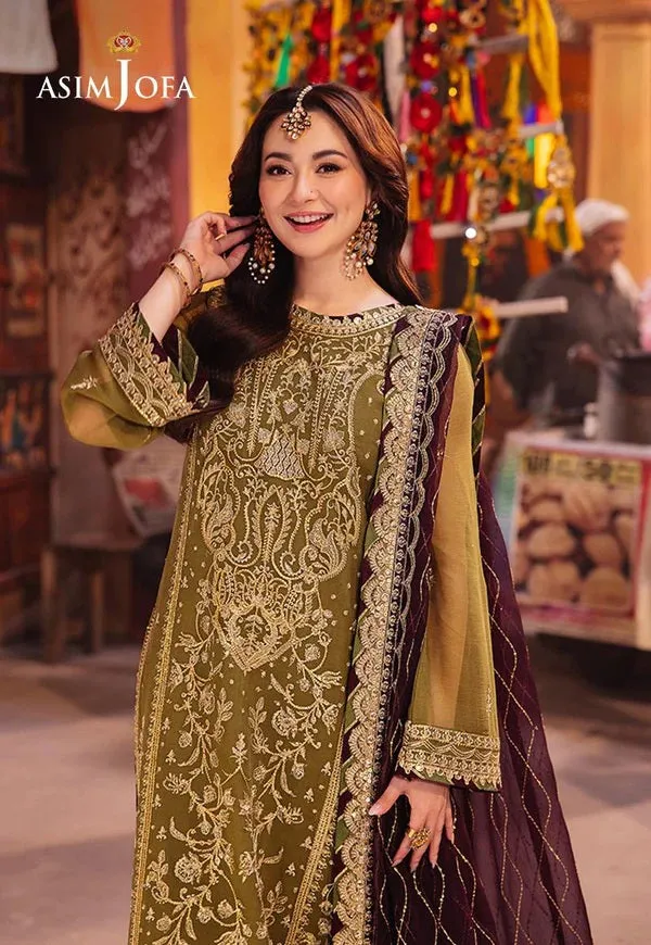 Asim Jofa Chiffon Embroidered Unstitched 3 Pcs AJKK-23