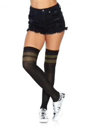 Athletic Thigh Highs - One Size - Black/white