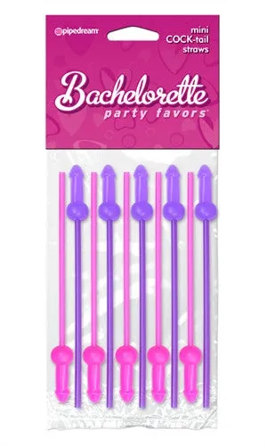 Bachelorette Party Favors Mini -Tails Straws - 10 Pack