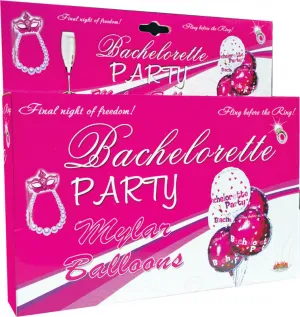 Bachelorette Party Foil Balloons - 9 Pack  Assorted Colors