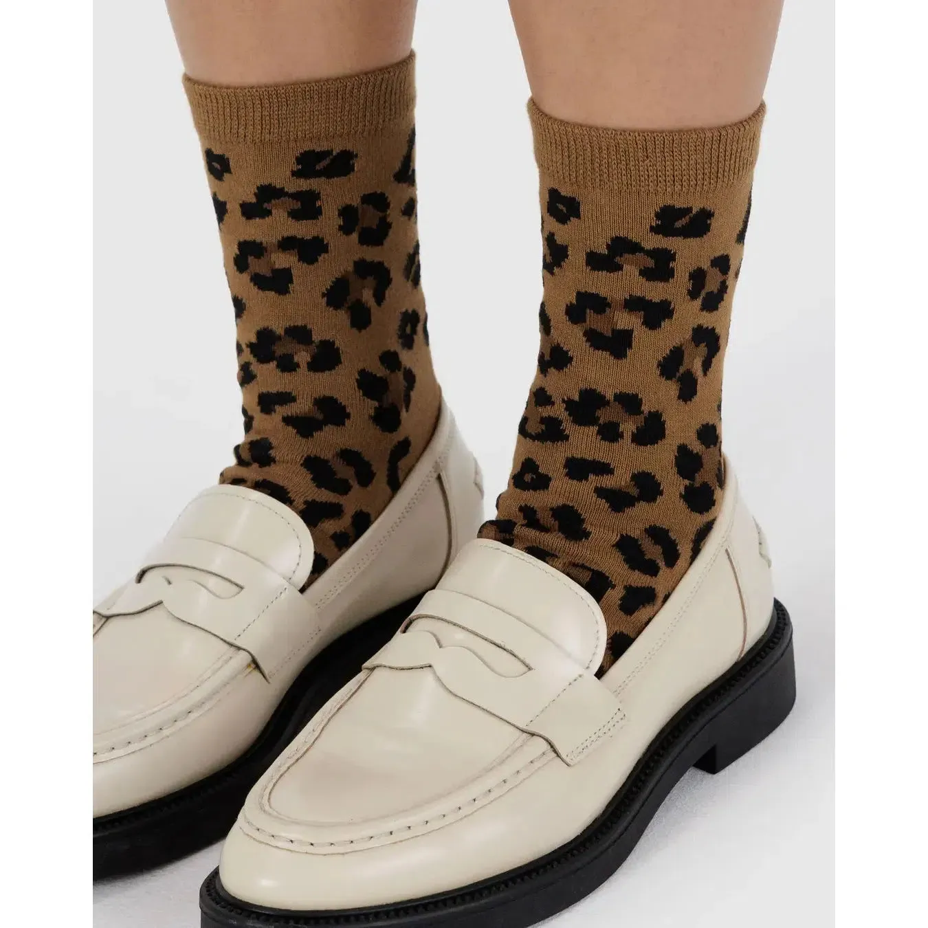 Baggu - Adult crew socks - Dark Leopard