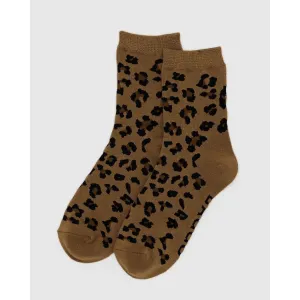 Baggu - Adult crew socks - Dark Leopard