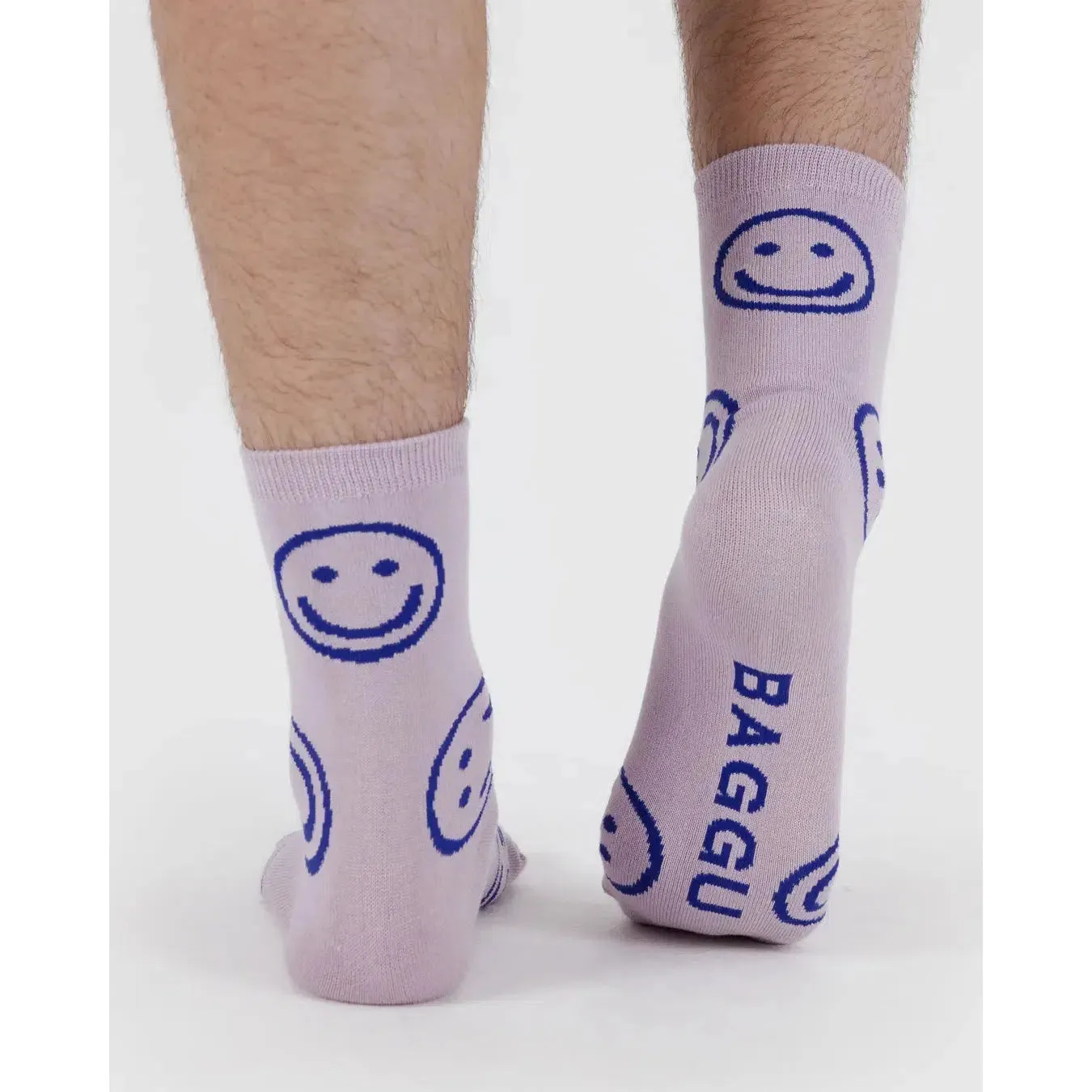 Baggu - Adult crew socks - Dusty Pink Happy