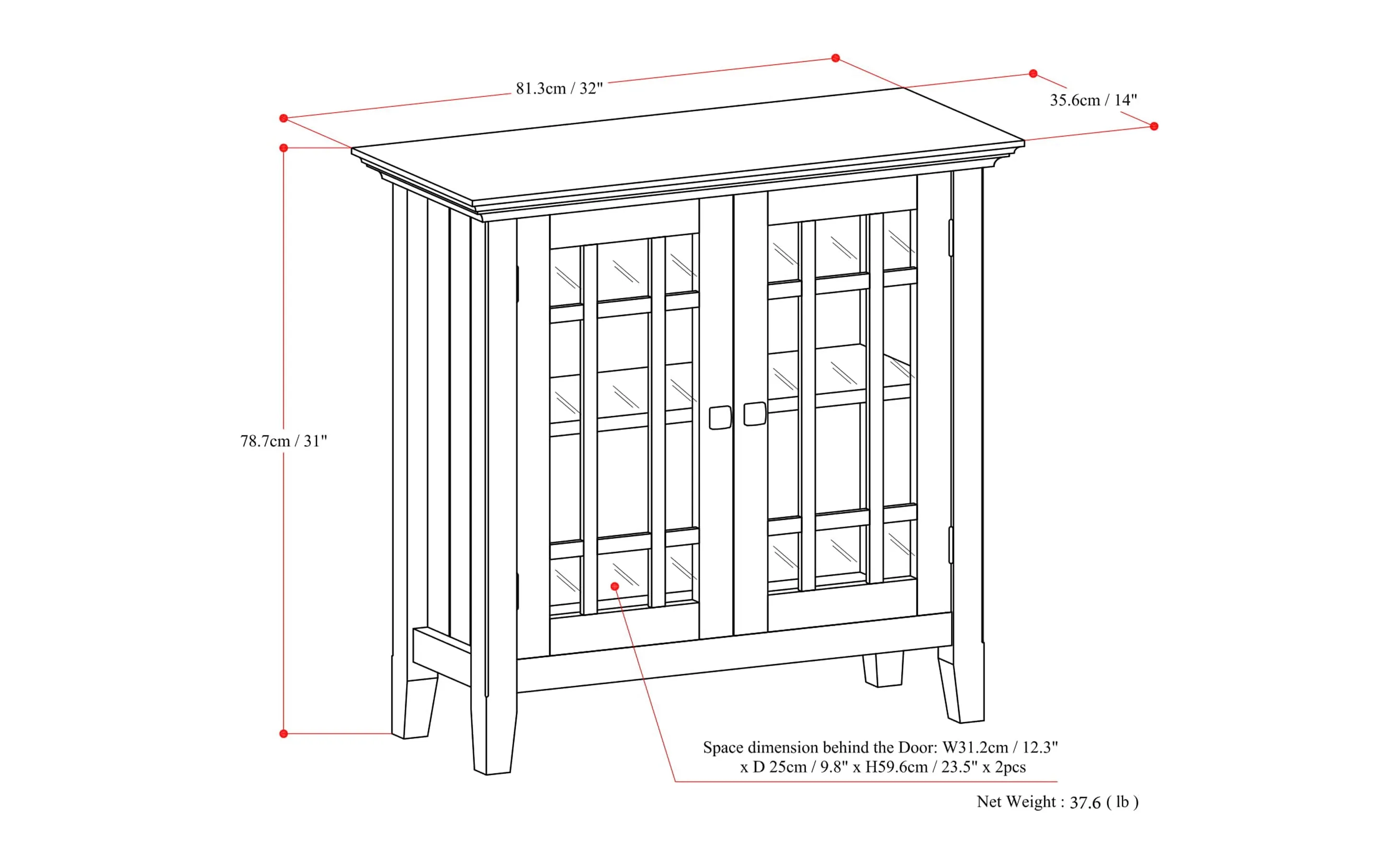 Bedford Low Storage Media Cabinet