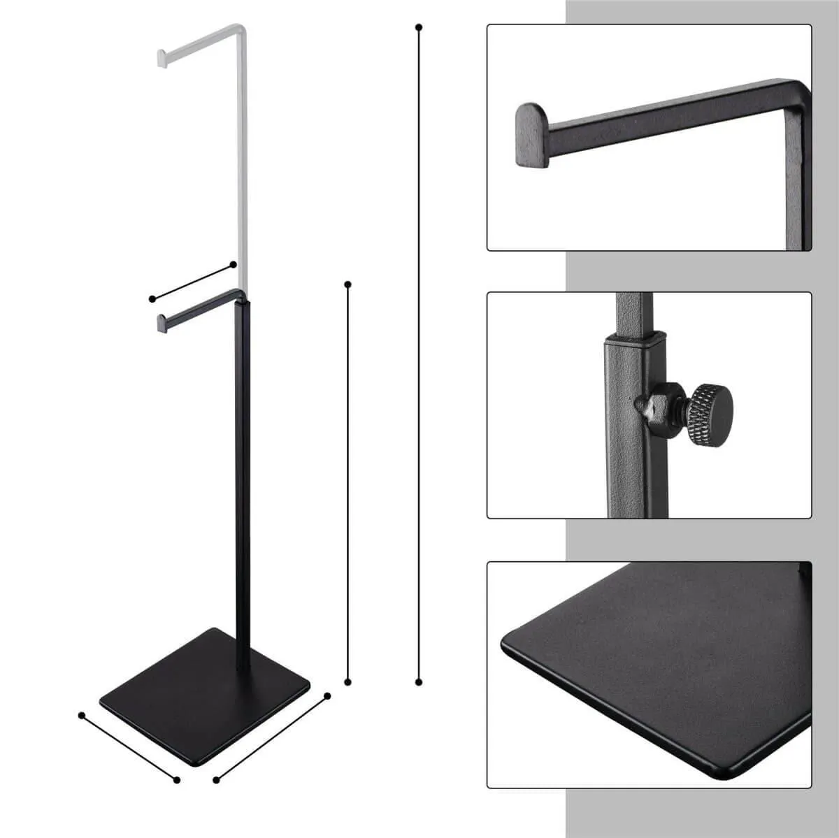 Black Bag Handbag Display Stand - Retail Countertop Adjustable Height Purse Display Stands Rack - Metal Purse Display Holder for Trade Show