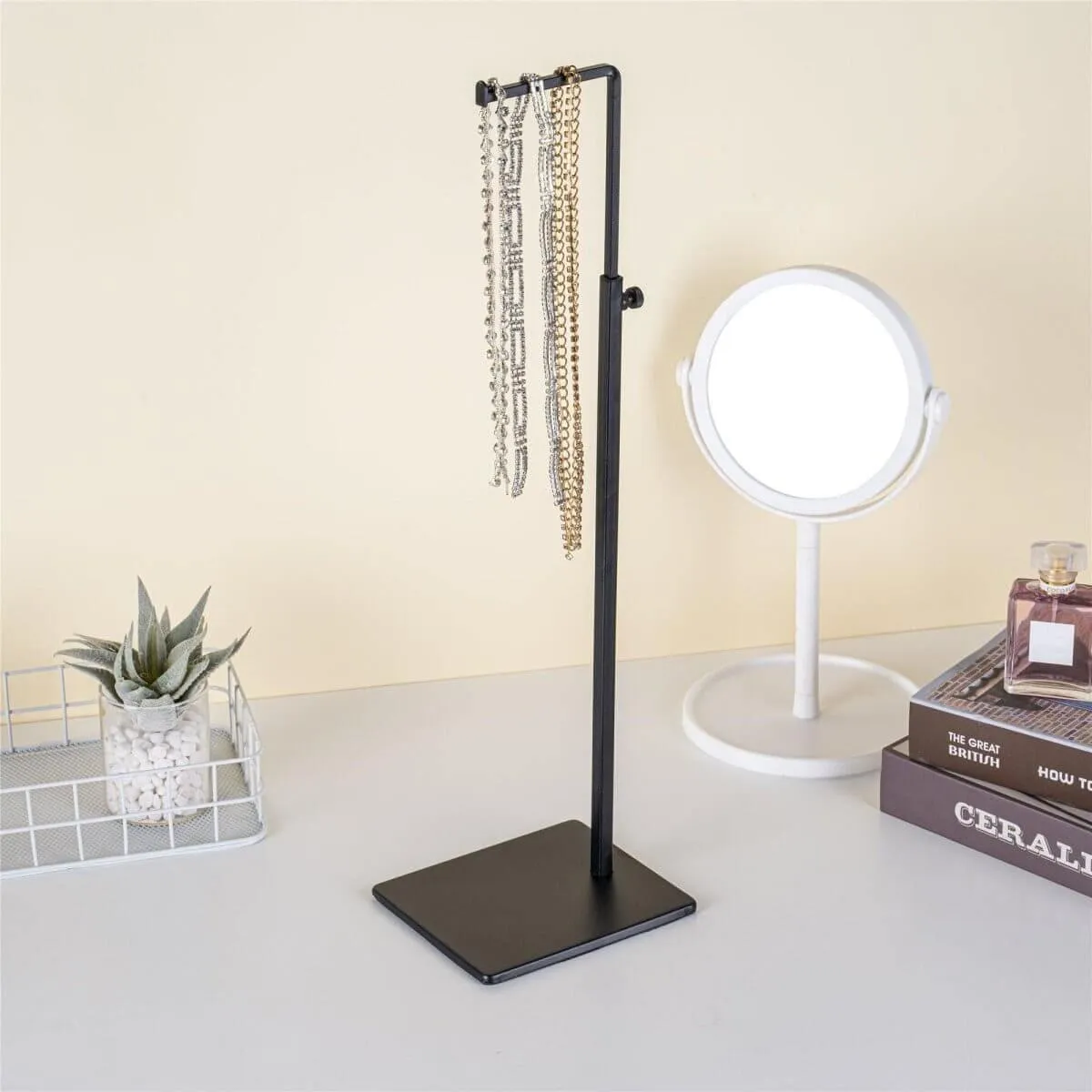 Black Bag Handbag Display Stand - Retail Countertop Adjustable Height Purse Display Stands Rack - Metal Purse Display Holder for Trade Show
