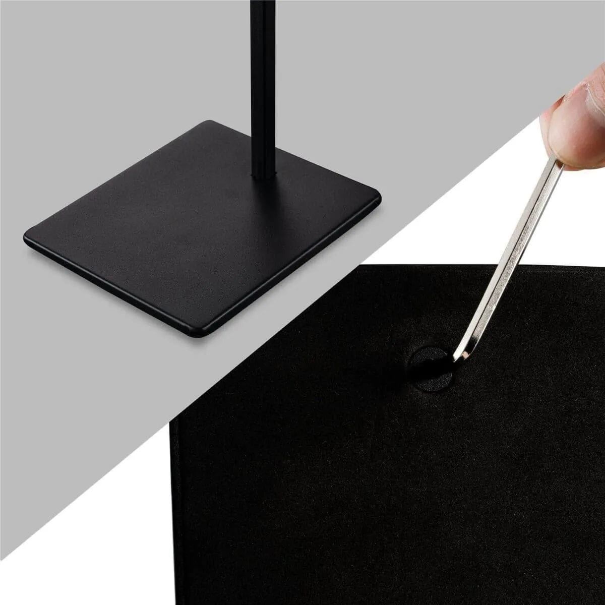 Black Bag Handbag Display Stand - Retail Countertop Adjustable Height Purse Display Stands Rack - Metal Purse Display Holder for Trade Show