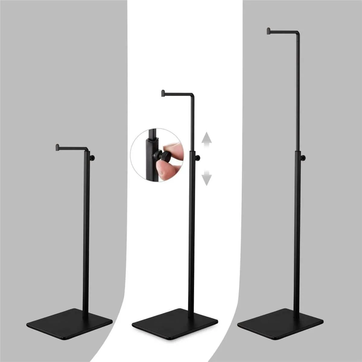 Black Bag Handbag Display Stand - Retail Countertop Adjustable Height Purse Display Stands Rack - Metal Purse Display Holder for Trade Show
