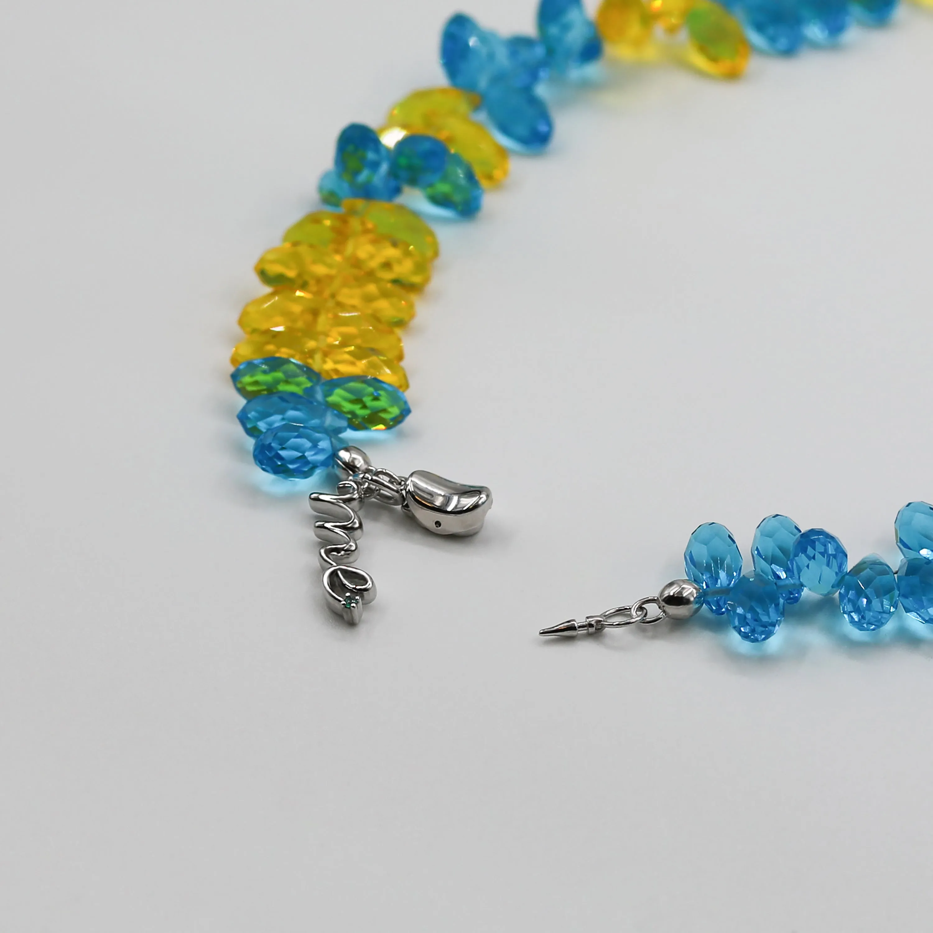 Blue and Yellow Pearl Necklace
