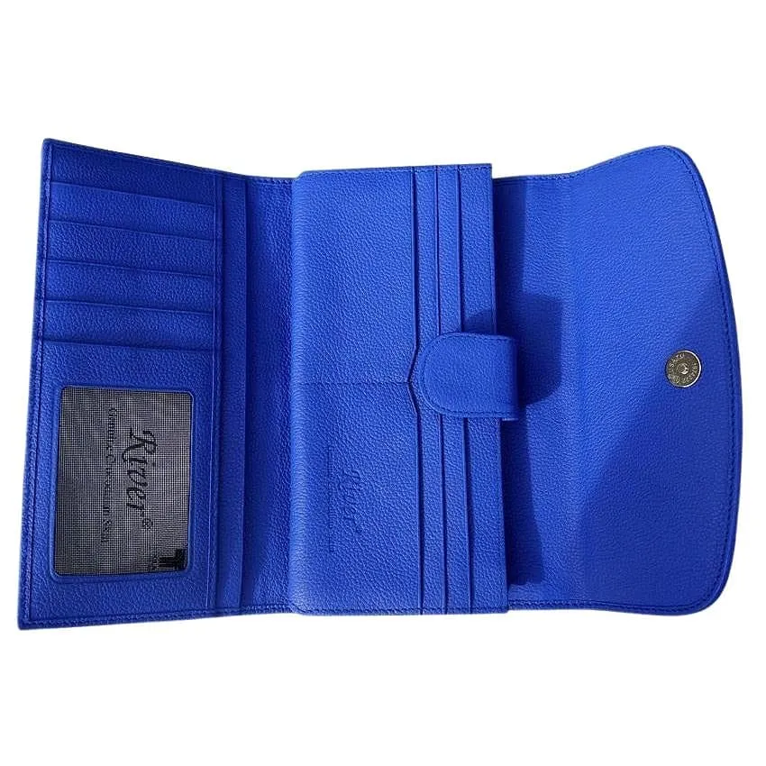 Blue Genuine Crocodile Skin Leather Women's Wallet Purse