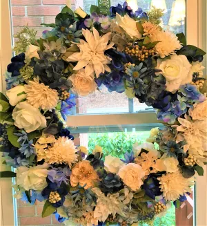 Blue Oasis Luxury Wreath 30"