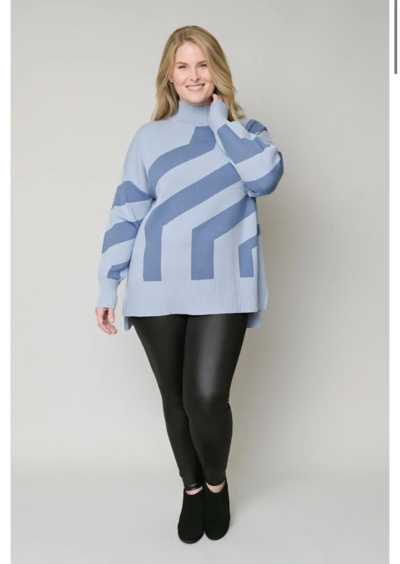 Blue on Blue Sweater -Curvy