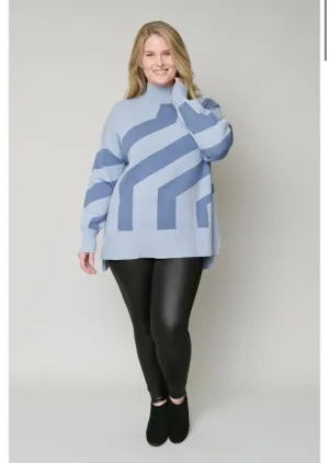 Blue on Blue Sweater -Curvy