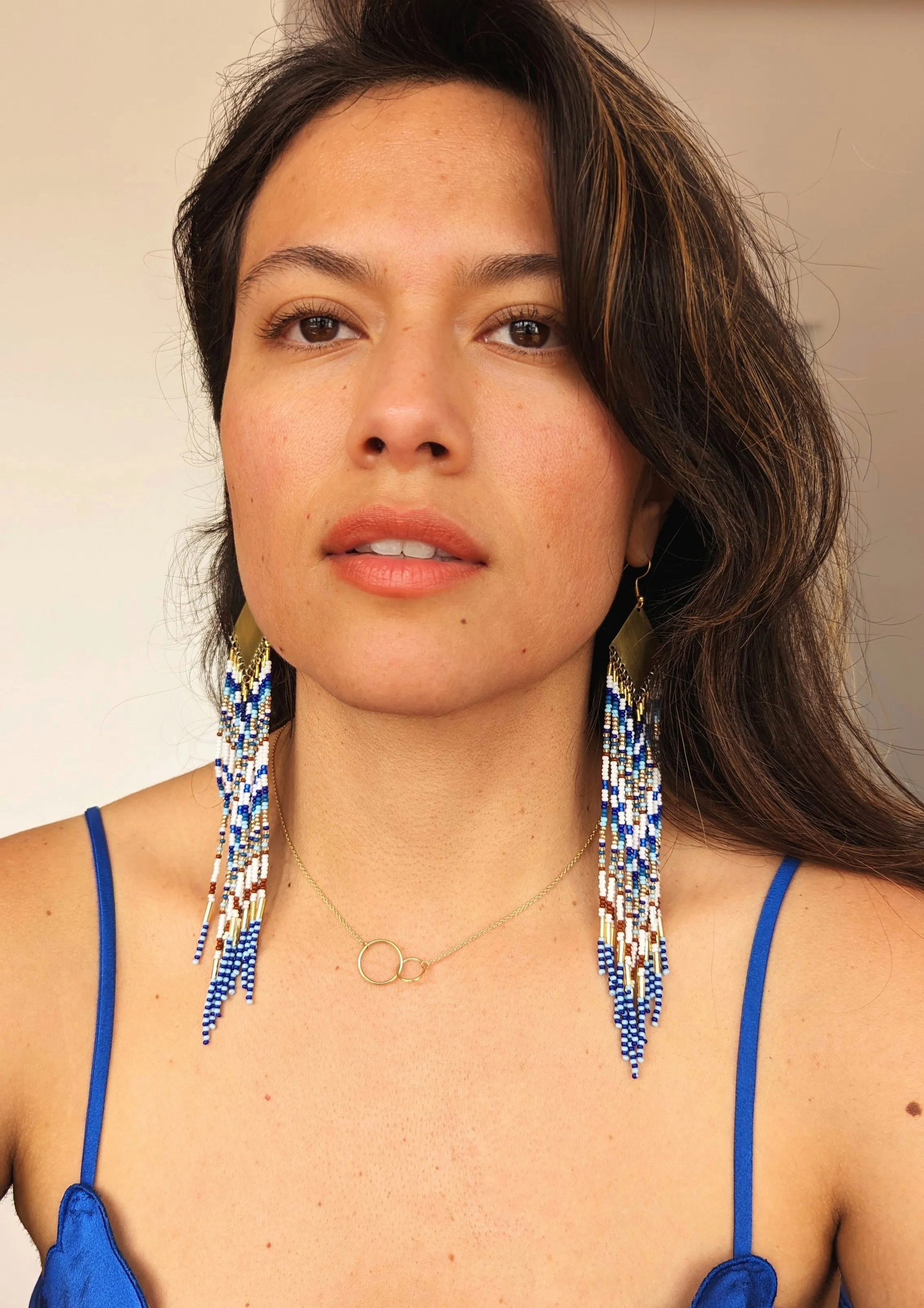 Blue Origin Seed Bead Earrings