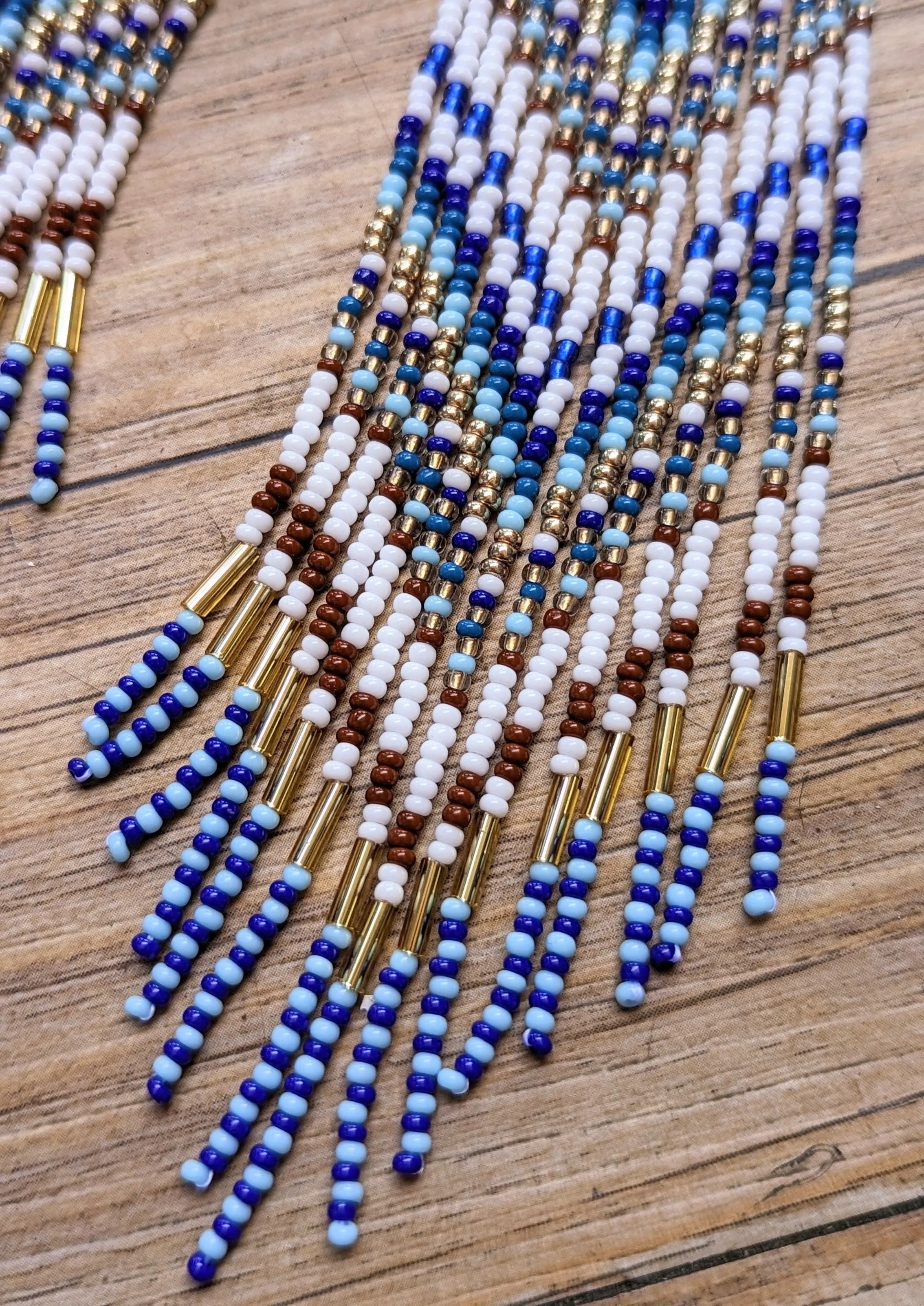 Blue Origin Seed Bead Earrings