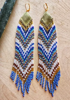 Blue Origin Seed Bead Earrings