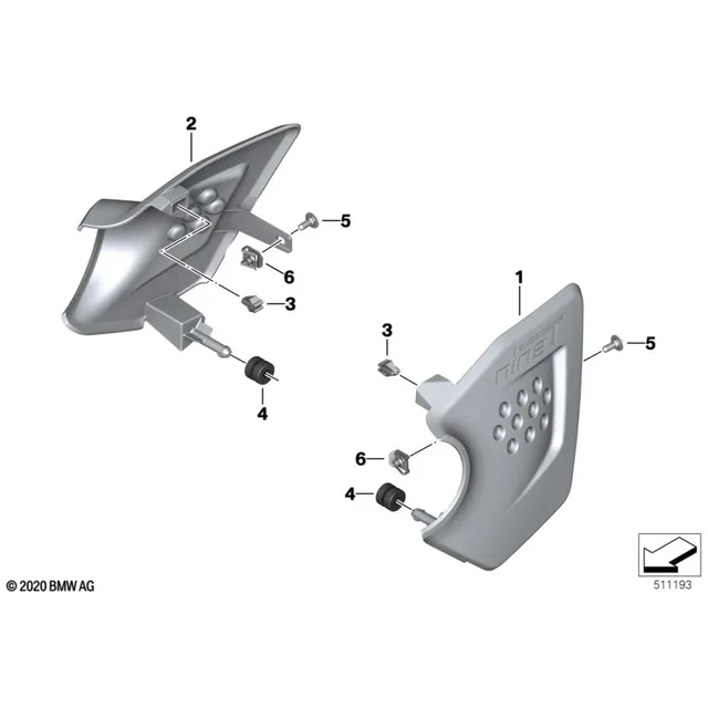 BMW Motorrad RnineT Right Cover for Intake Silencer